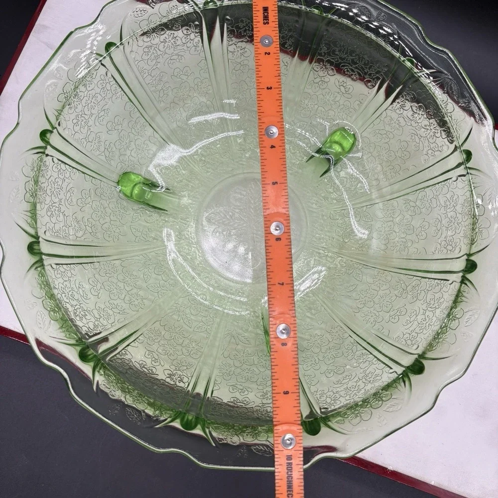 Vintage Uranium Vaseline Glass Bowl 10